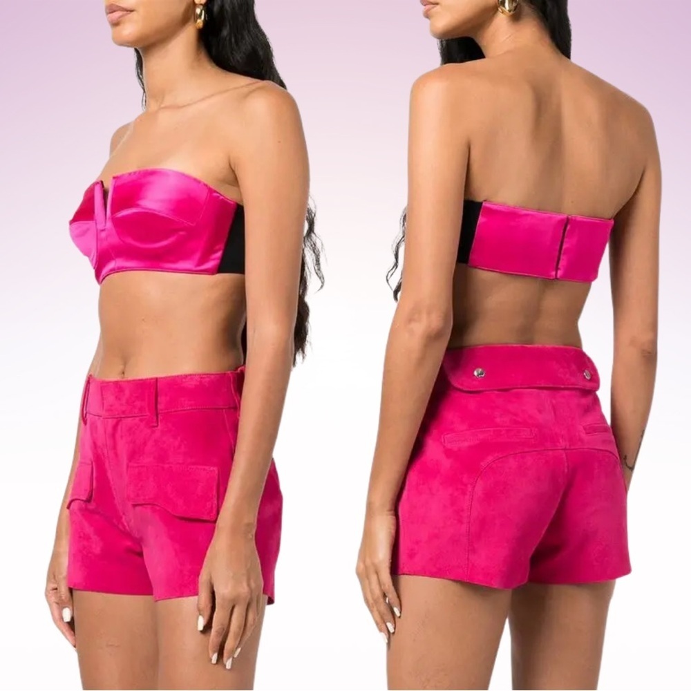 Nwt RTA Pink Satin Noa Bandeau Top (Sz 8)